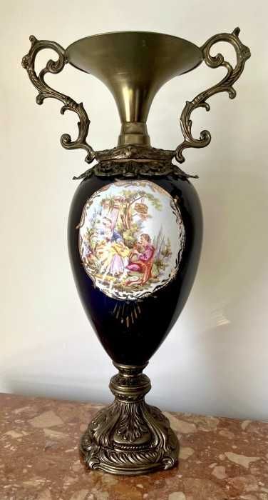 Spectaculoase vaze-bronz-alama-portelan cobalt imperial-Franta