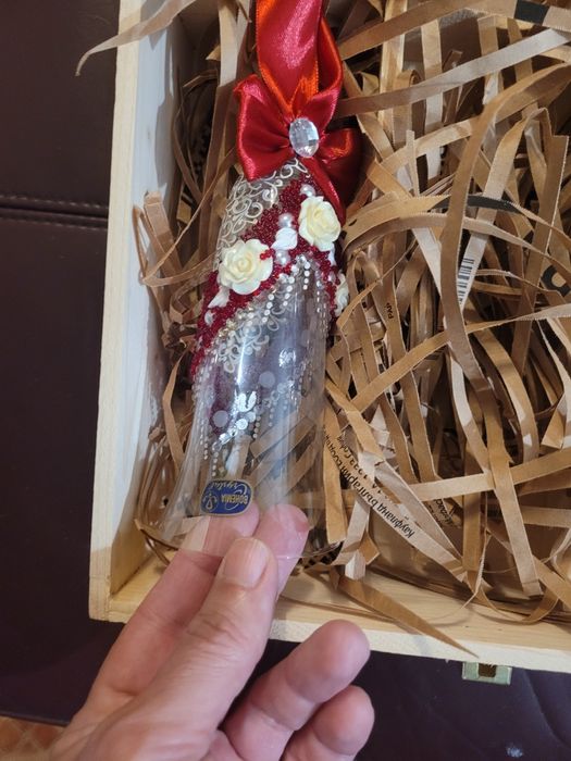 Set pahare șampanie hand-made, Cristal Bohemia