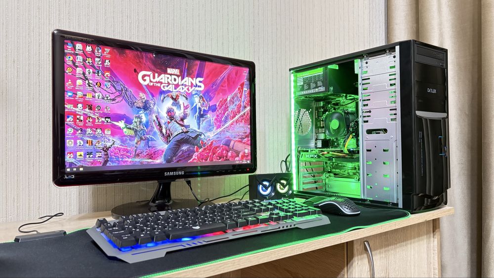 Игровой компьютер Core i5/16GB/SSD/HDD/RX 570-8GB +22 дюймовый монитор