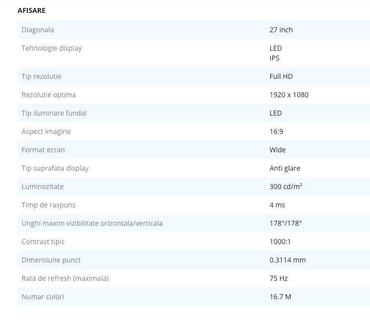 set 2 buc Monitor office LED IPS Dell 27", FHD, 75Hz, S2721HN