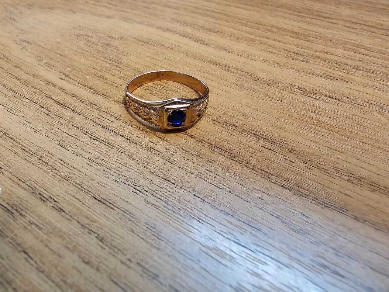 Inel unisex cu safir 14k(antikgemma)