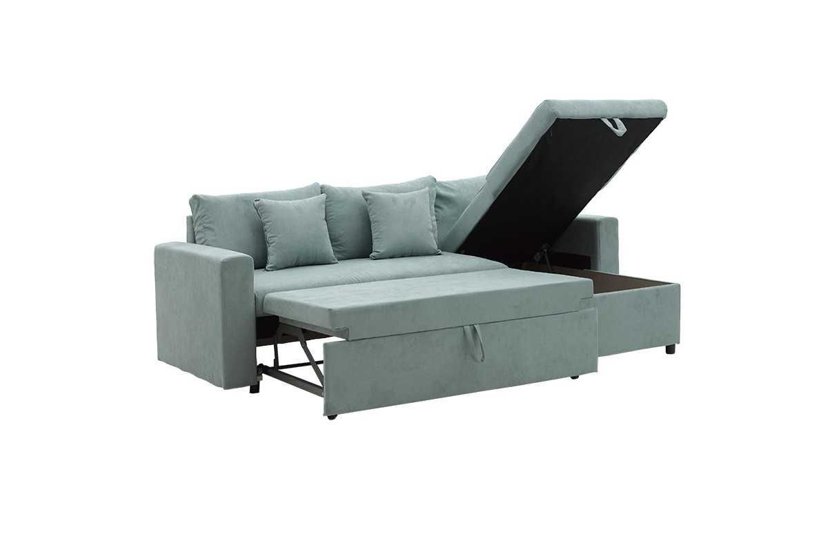 Удобен Ъглов диван Lilian с функция "Сън" и ракла -  225x148x81см