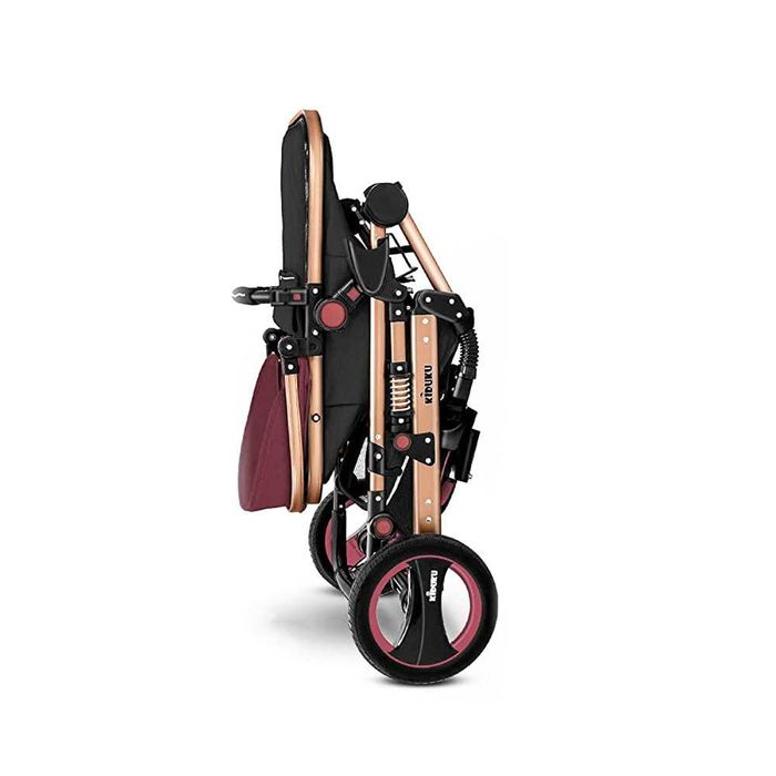 Cărucior 3în1 - Kiduku vișiniu/negru