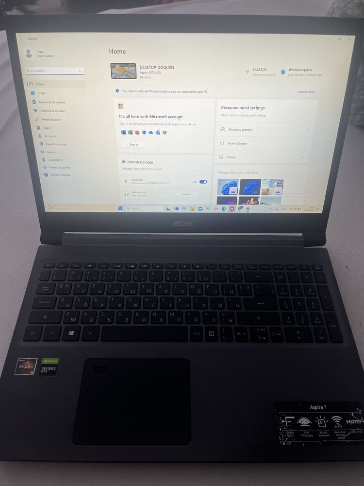 Лаптоп Gaming Acer Aspire 7 A715-41G