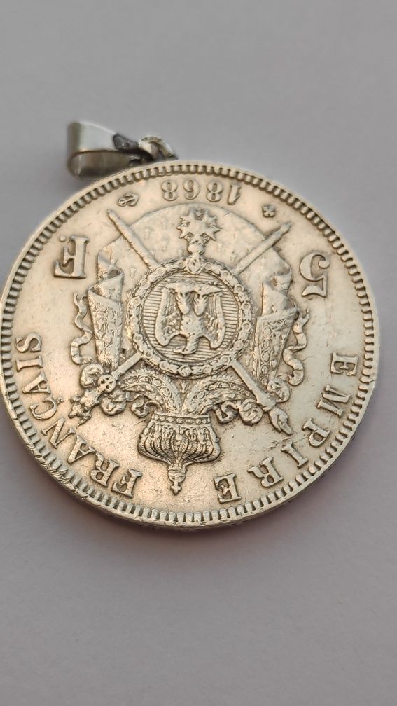 moneda argint anul 1868 - pandantiv