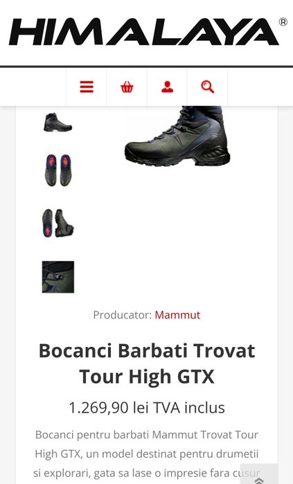 Bocanci Barbati Mammut Trovat Tour High Gtx Marime 45 1/3