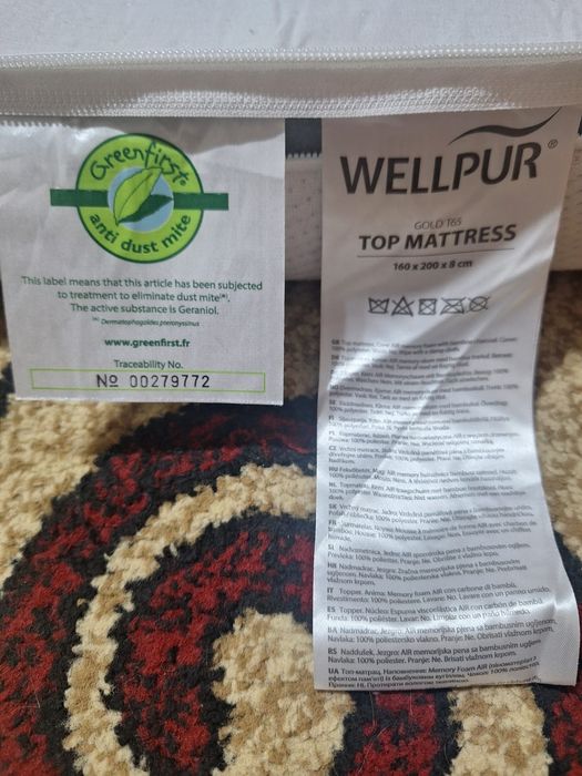 Topper wellpor Gold 160x200x8 cm