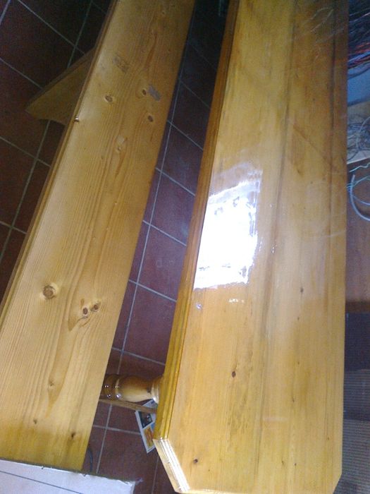 Masa din lemn masiv-3,20 m și bancă din lemn-4m. Noi, nefolosite