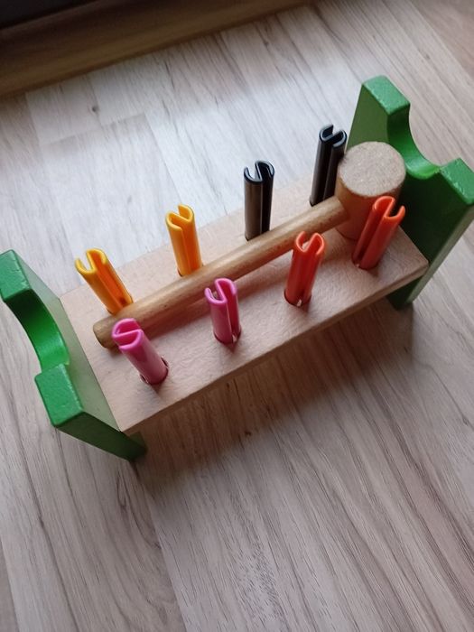 UPPSTa ikea Joc lemn masiv cu ciocan multicolor bebe bebelusi masiv
