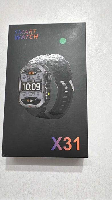 Ceas inteligent X31, gri fum, 2,01 inci, Bluetooth 5.3, curea TPU Nou