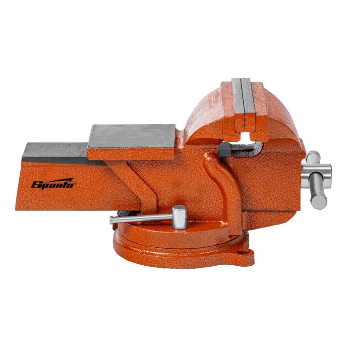 Тиски слесарные 100мм, 125мм, 150 мм, поворотные, с наковальней Sparta