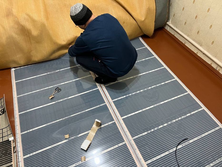 ustanofka elektricheskovo tyoplovo pola. tyoʻpliy poʻl oʻrnatamiz