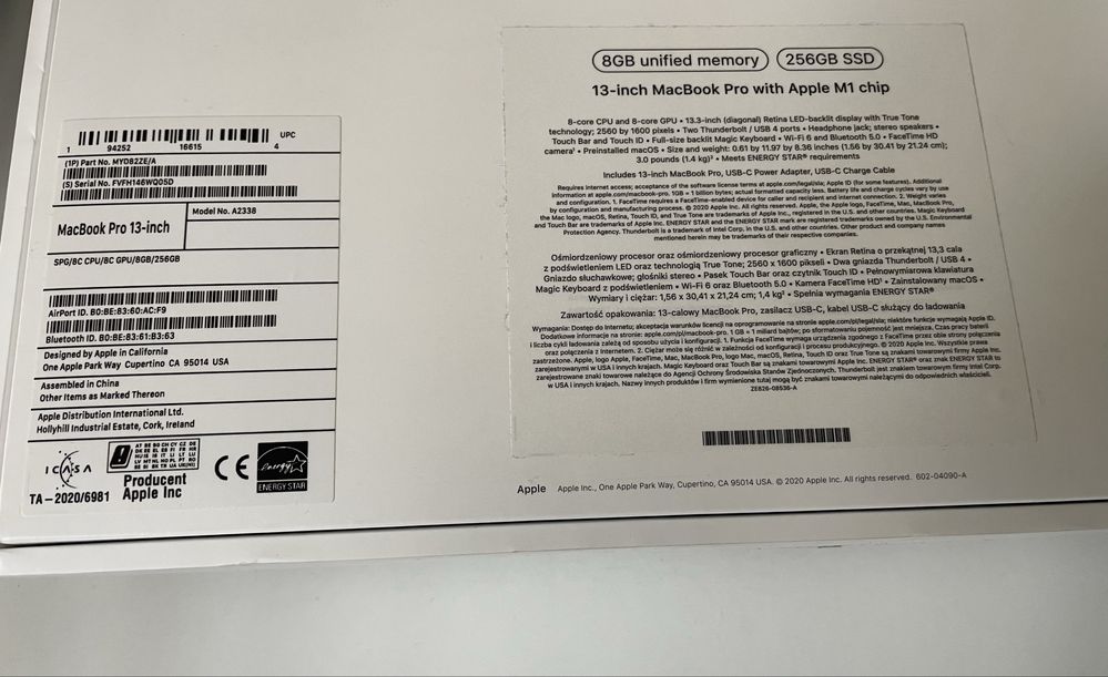 Продавам Apple MacBook pro M1 13inch