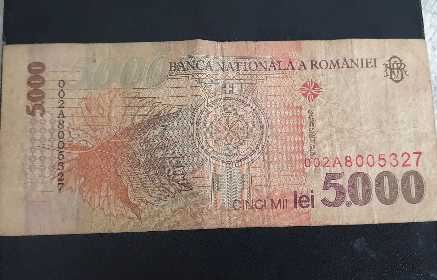 Bancnote 5000 de lei, 1998, serie 002A si 014A