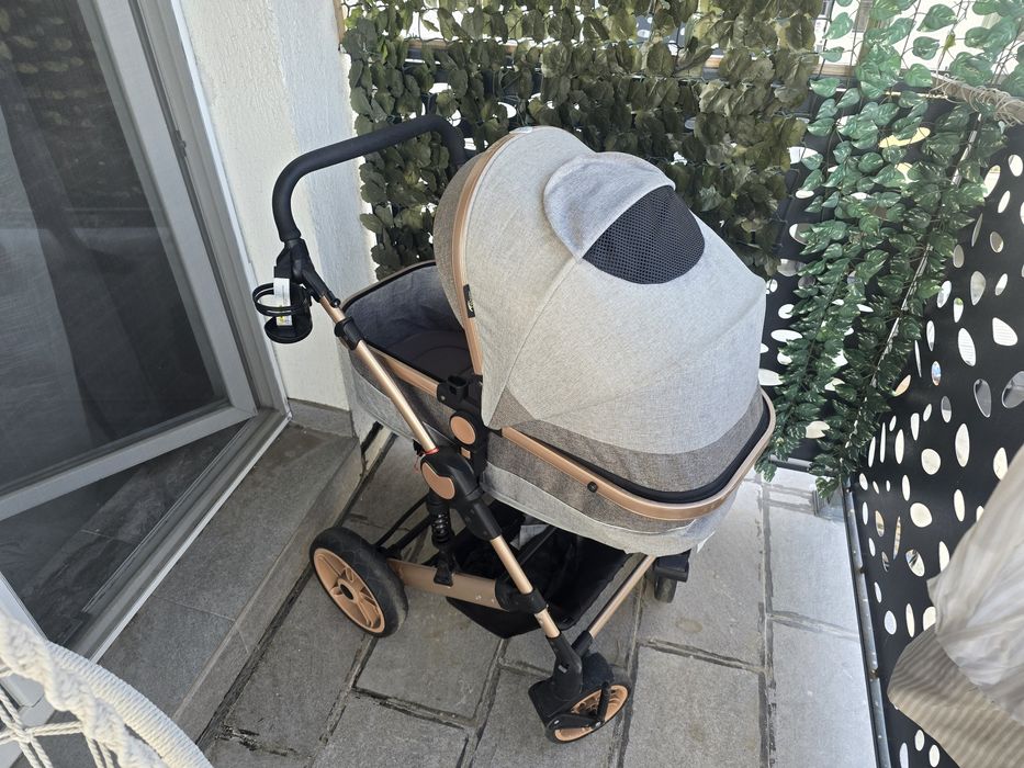 Carucior 3 in 1, Geanta de scutece, Suspensie dinamica pe cadru, Bubu-