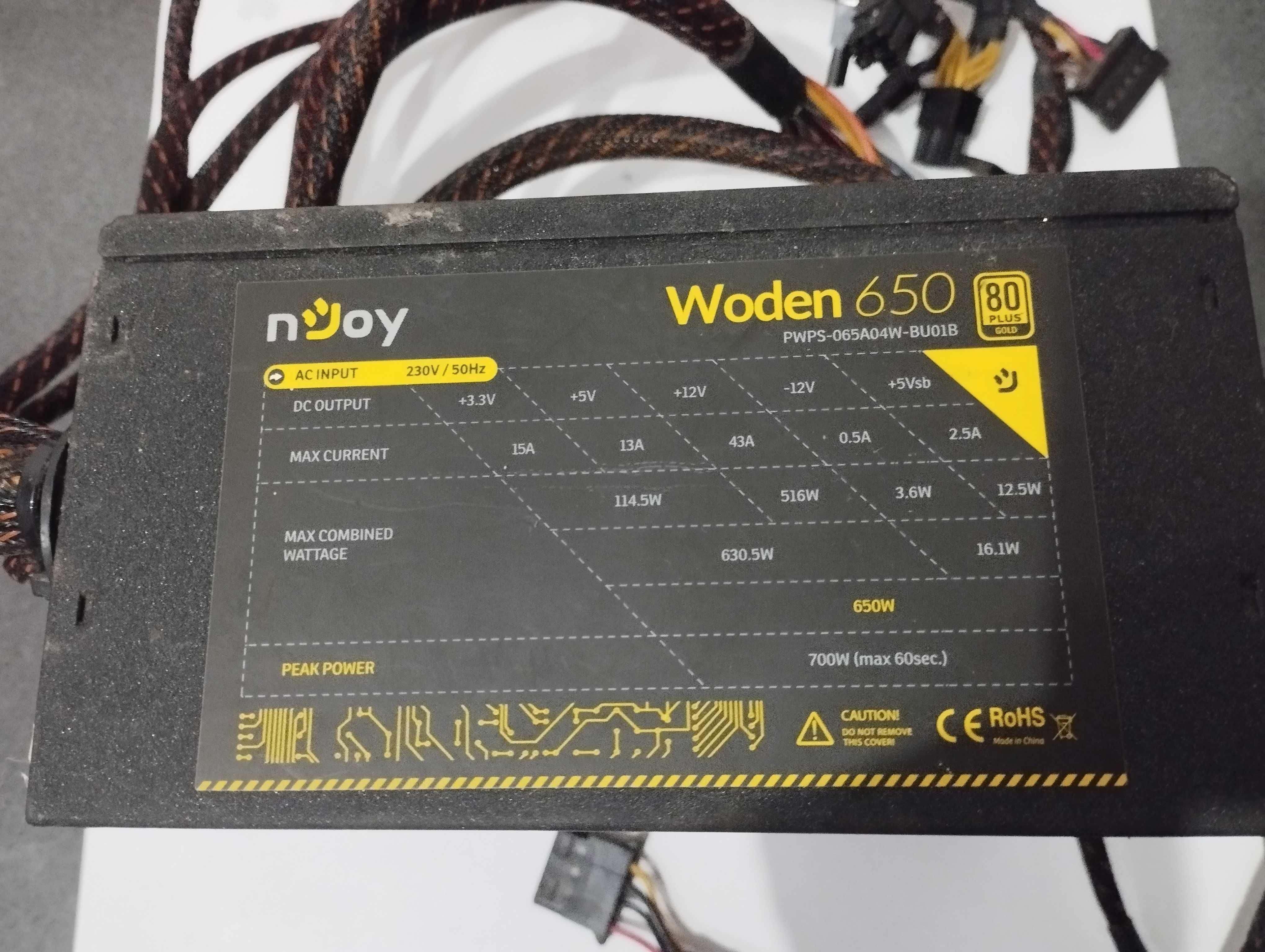 Sursa nJoy Woden 650, 650W, Certificare 80+ Gold