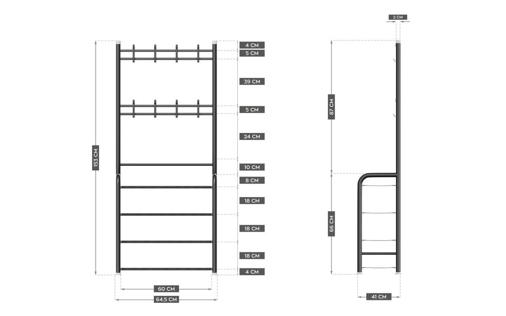 Cuier/Suport  pentru hol Mark Adler Keeper 2.0, negru