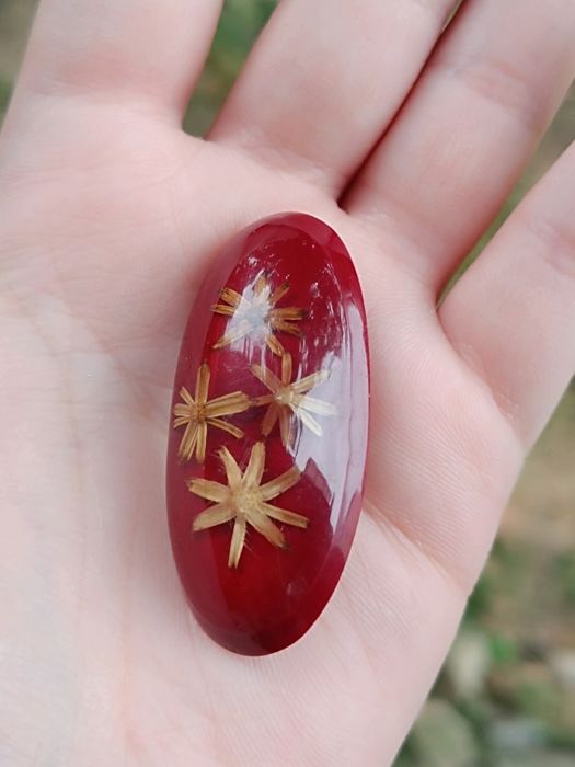 Veche brose din rasina cu flori