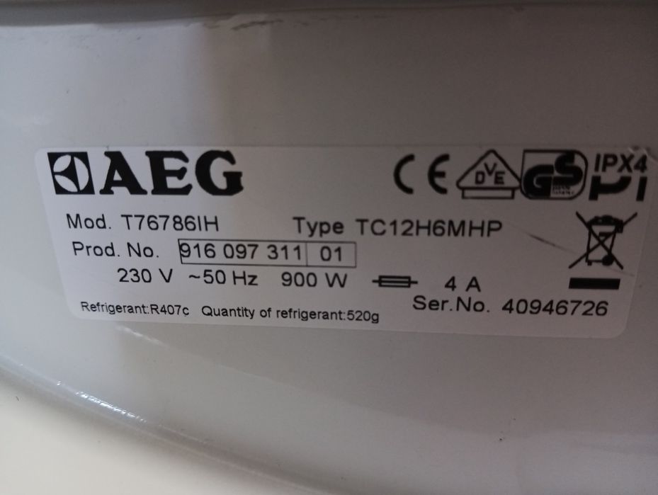 Сушилня с термопомпа АЕГ Aeg Protex Plus A++ 8кг 2 години гаранция!