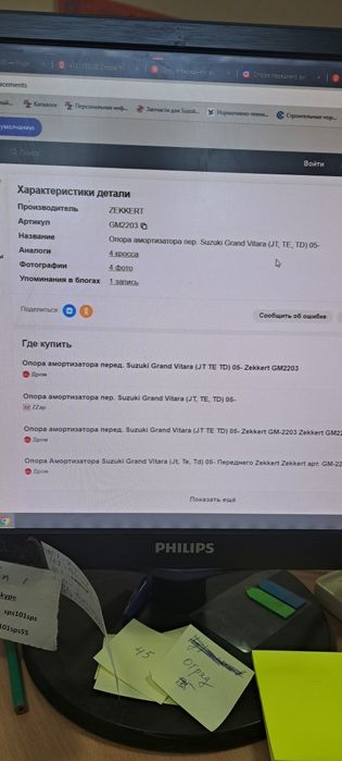 Запасные части новые Сузуки Гранд Витара. Опора амортизатора передняя