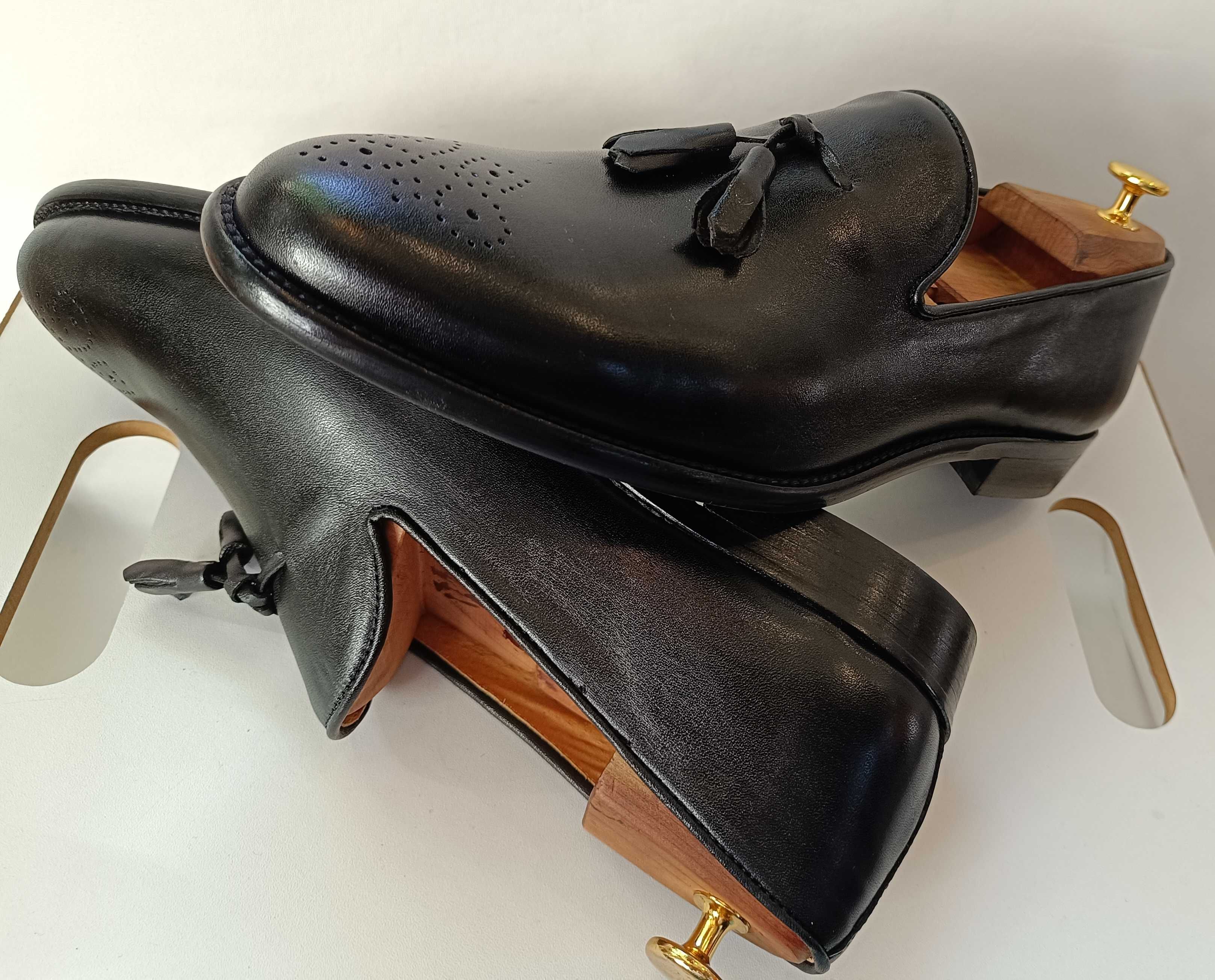 Pantofi loafer 44 tassel de lux VERSACE 1969 NOI piele naturala moale