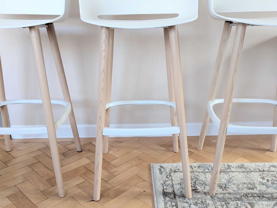 Set de 3 scaune de bar Babila Wood Barstool