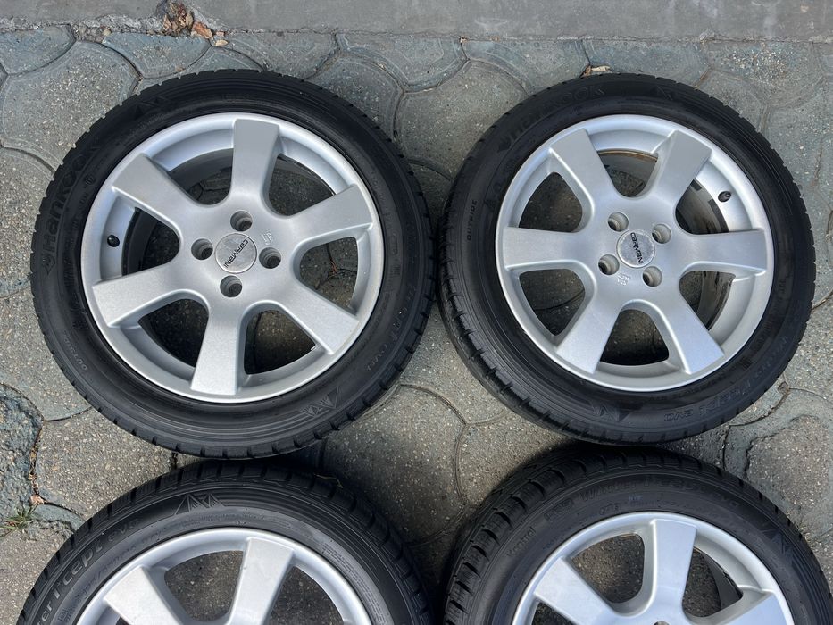 Jante 4x100mm, anvelope iarna 195/55 R16 Dacia Logan, Sandero, Renault