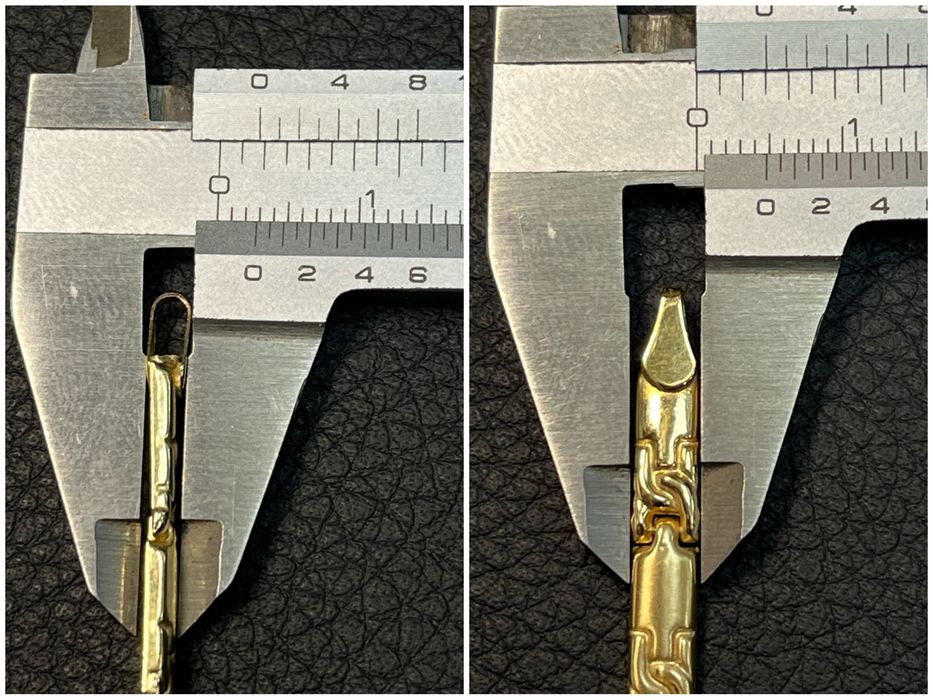 Златна гривна нова 14 K 585 Gold zlatna grivna  бяло-жълто злато