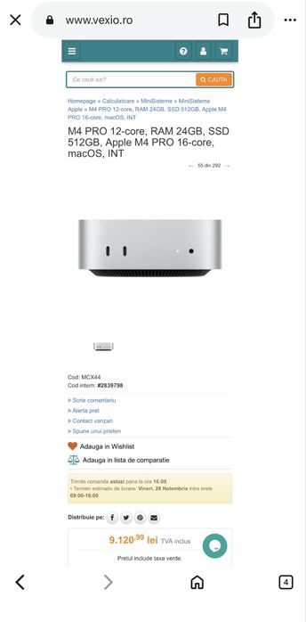 M4 PRO 12-core, RAM 24GB, SSD 512GB, Apple M4 PRO 16-core, macOS, INT