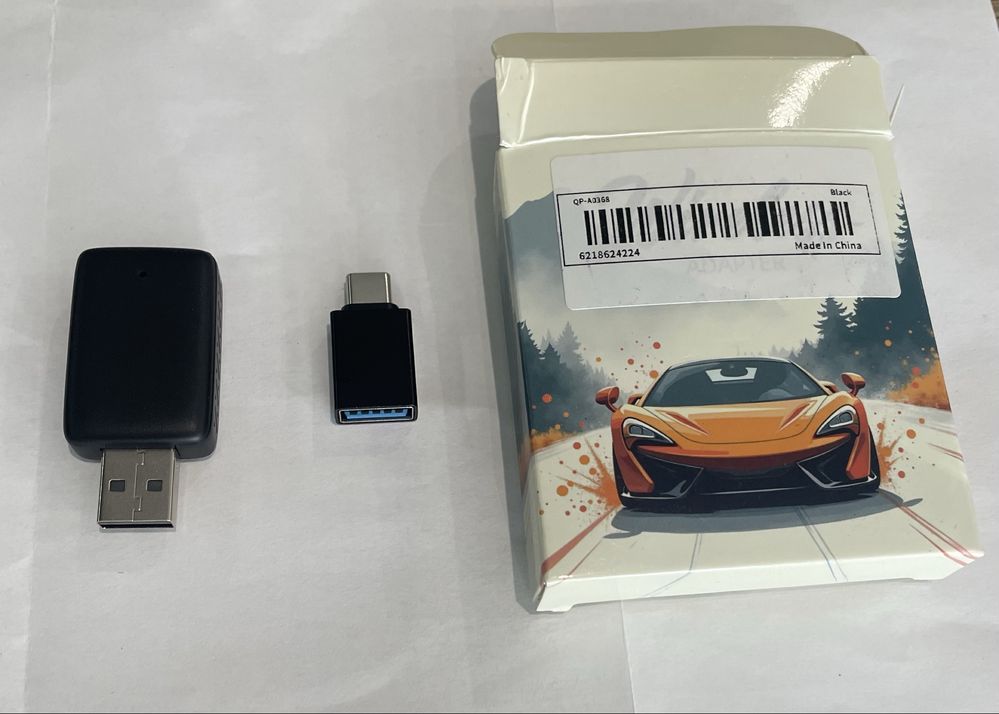 HUDA Мини безжичен Адаптер 2-в-1 за Carplay i Android auto