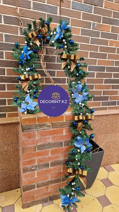 Еловая искусственная гирлянда с декором
