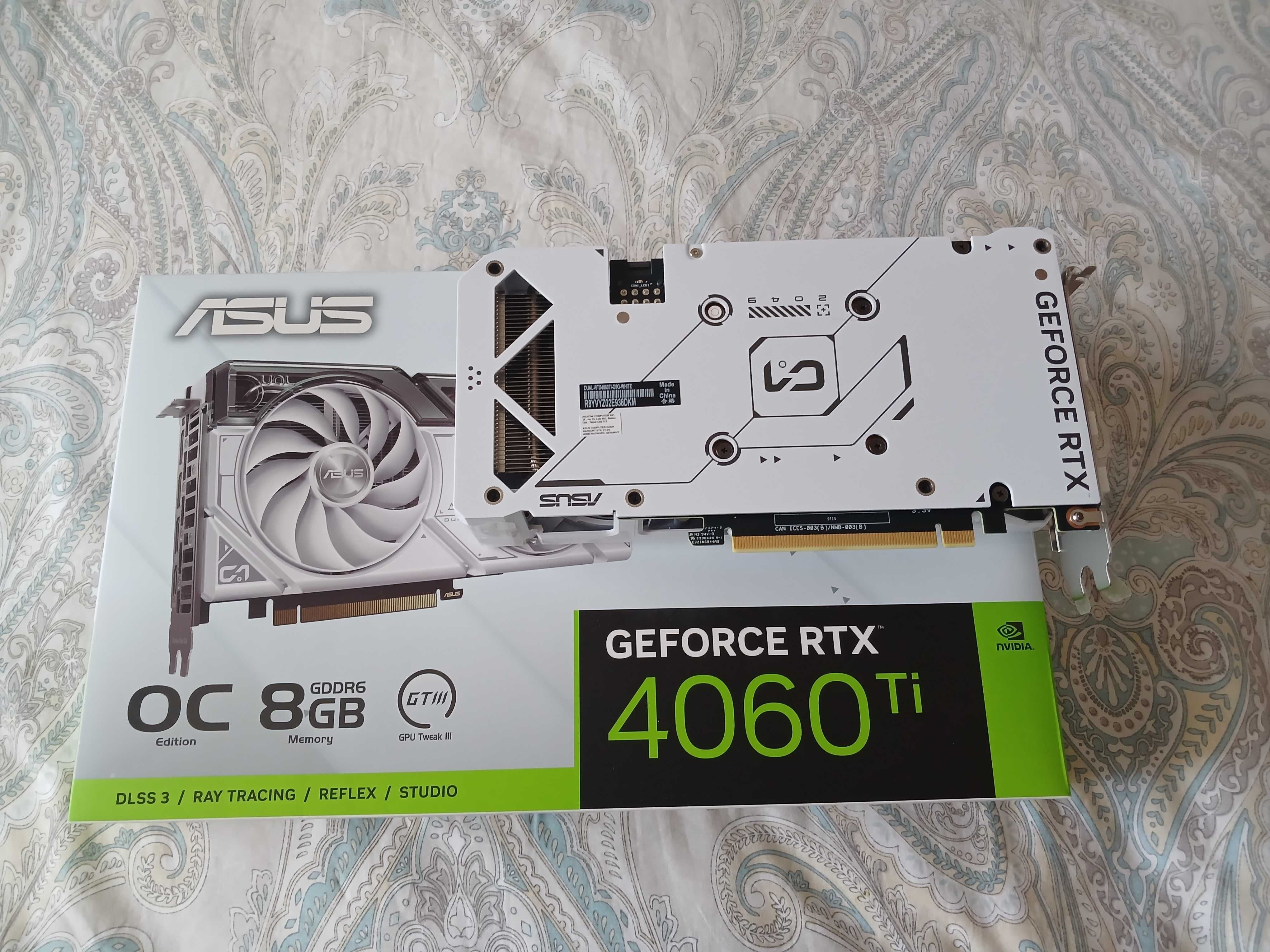 Видеокарта Asus RTX 4060 ti Dual OC, 8 Gb на гарантии