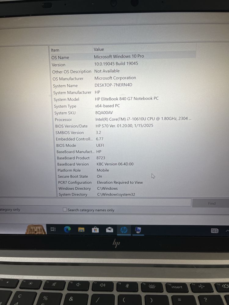 Laptop HP EliteBook 840 G7 32GB Ram 256GB