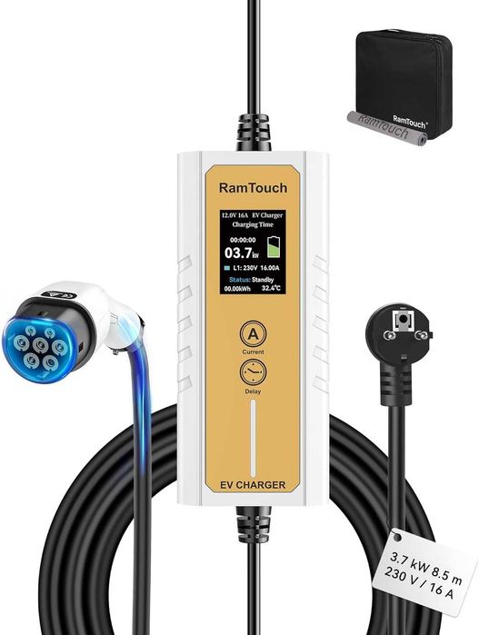 Statie mobila incarcare EV, 3,68KW si 8,5m, 220V, REDUS de la 1000RON