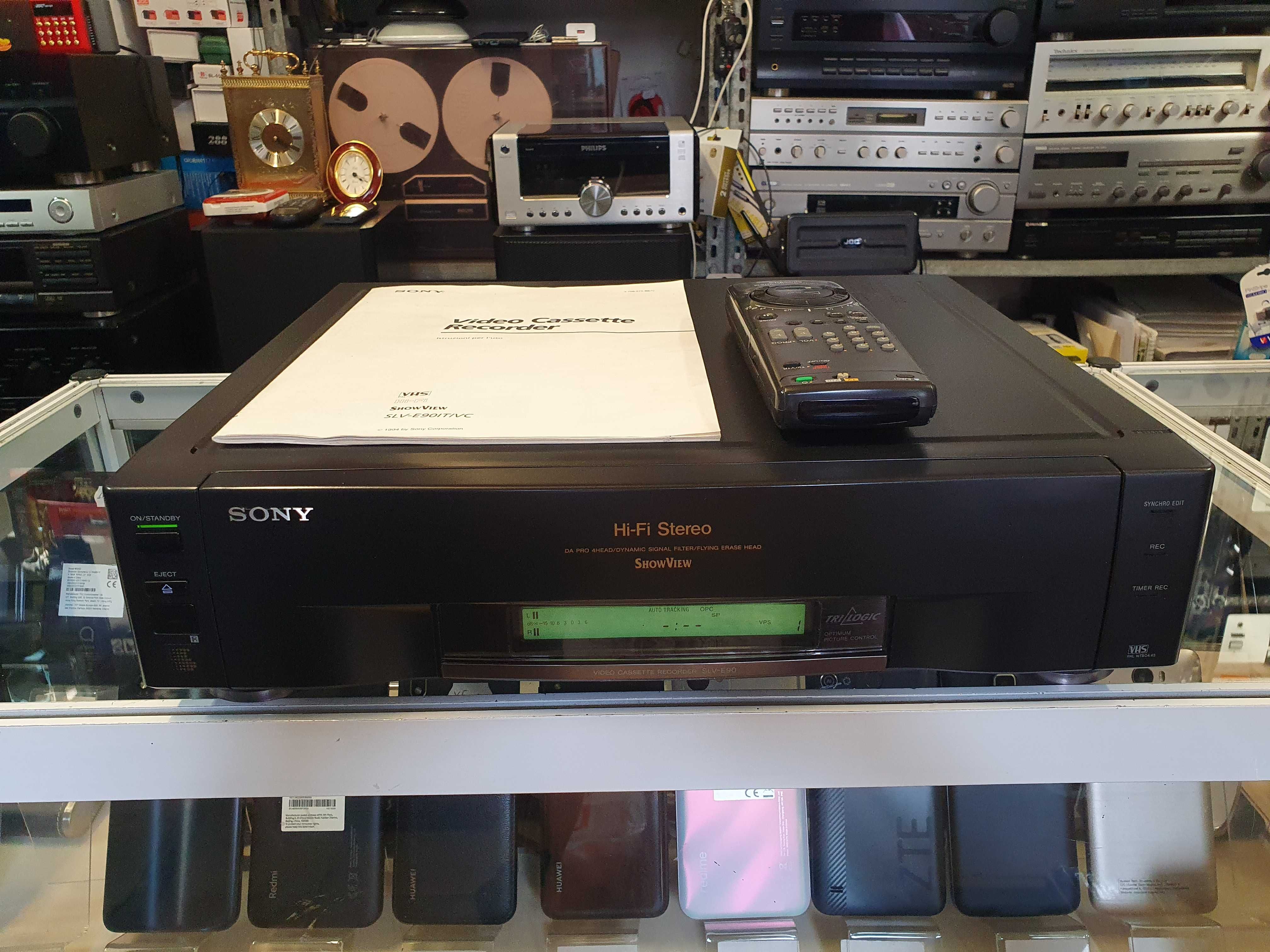 Записващо стерео видео SONY SLV-E90 Hi-Fi видеорекордер с дистанционно