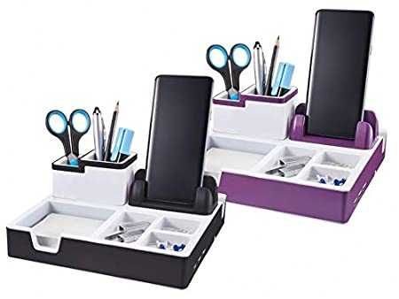 Organizator de birou cu suport telefon cu 3 USB hub usb