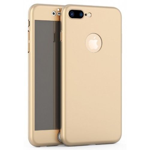 Husa Apple iPhone 8 Plus, FullBody Elegance Luxury Auriu +folie sticla