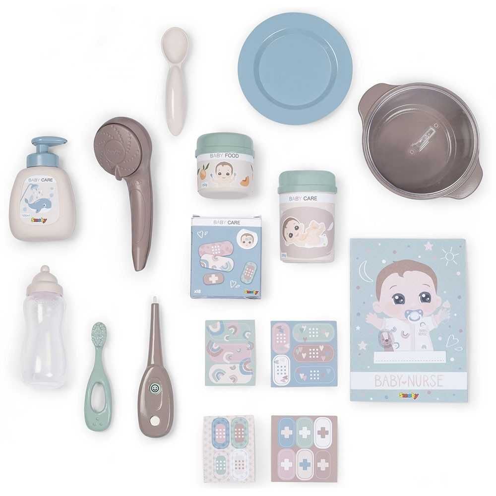 Centru de ingrijire pentru papusi Smoby Baby Nurse 23 accesorii