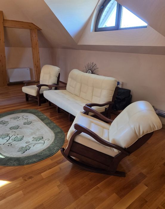 Set canapea extensibila si fotolii Roma, lemn masiv - ca nou