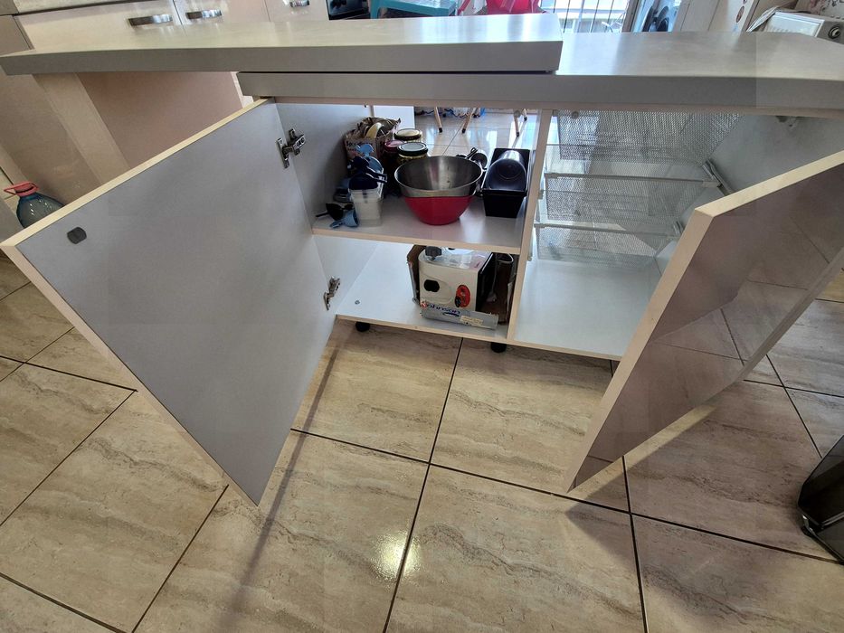 Insula bucatarie modulara cu spatii depozitare MDF 180 / 60 cm