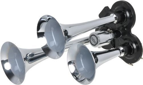 Claxon auto Automax 12/24V Cromat cu 3 tonuri, 1 buc.