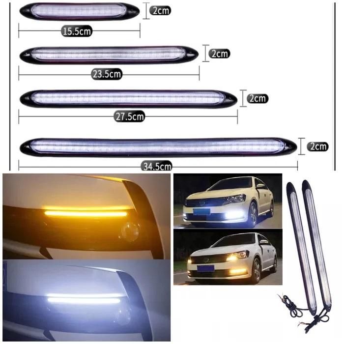 Led дневни светлини 2бр. drl с бягащ мигач -15.5см. / а-3574-1