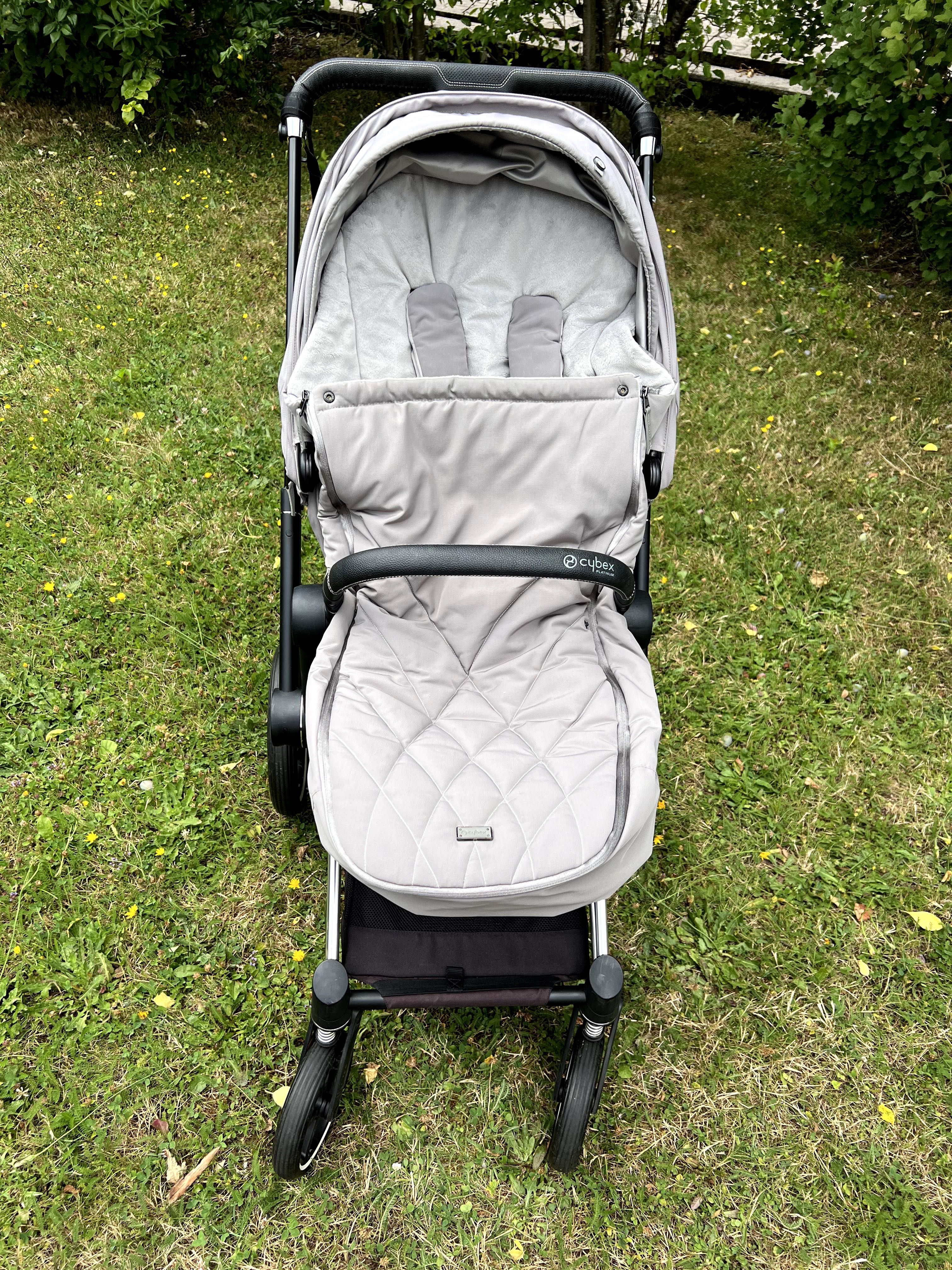 Пълен комплект електрическа детска количка CYBEX e-PRIAM Mirage Grey