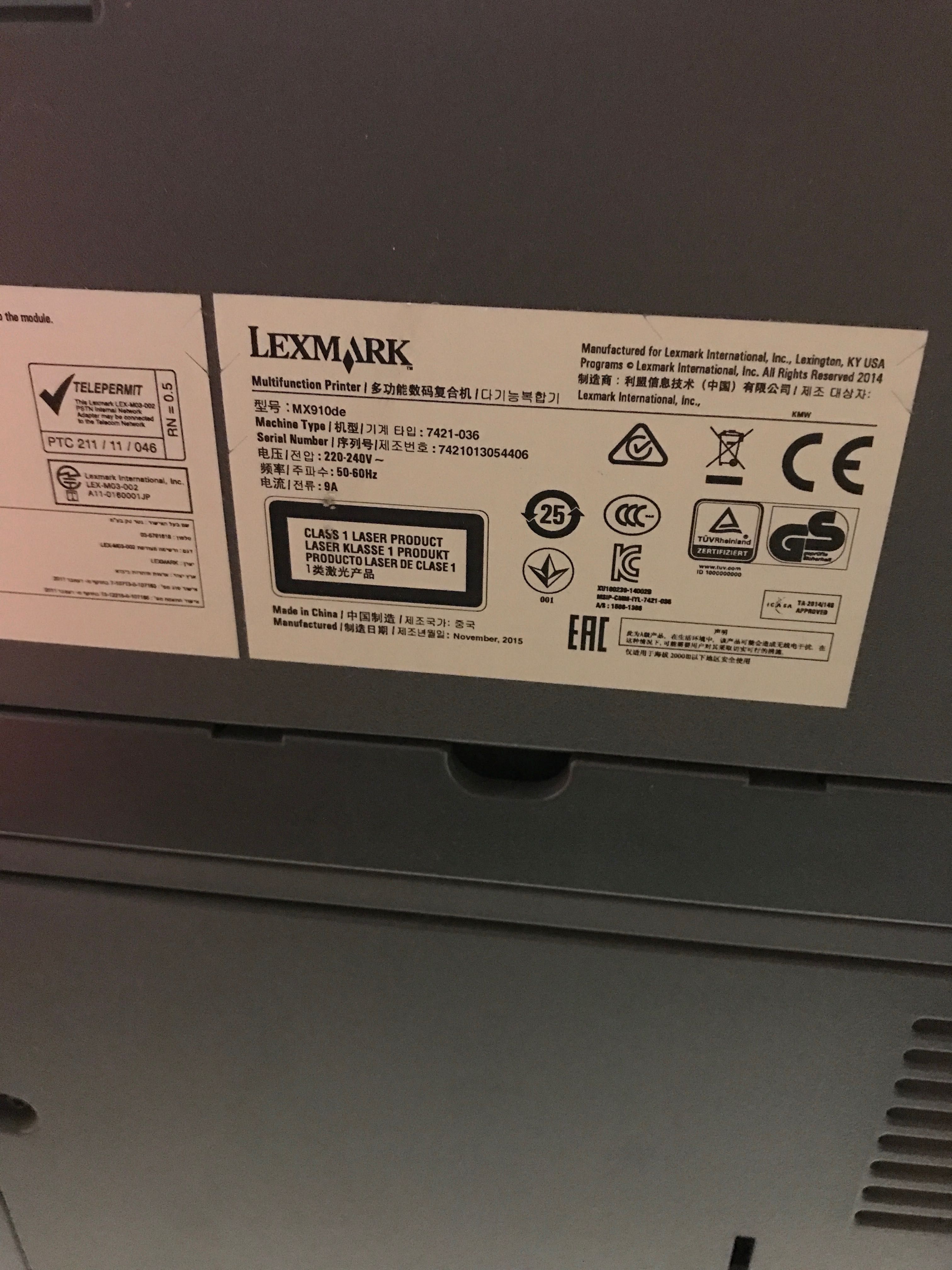 Imprimanta / Xerox Lexmark MX910 de