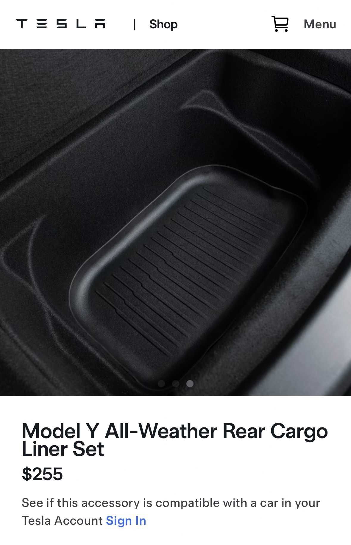 Oригинал Tesla Model Y  Коврик  багажник новый