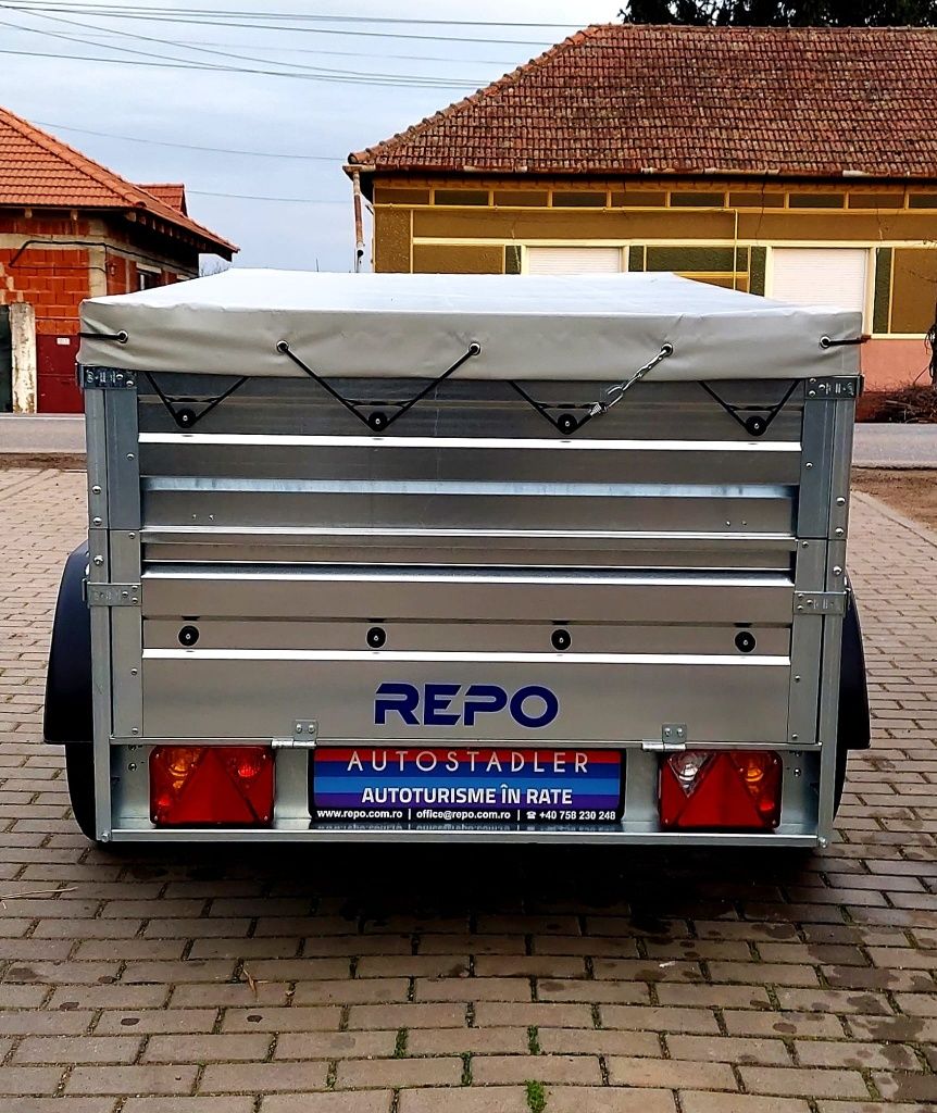 Remorca Repo RRS Obloane duble și prelată 750 kg