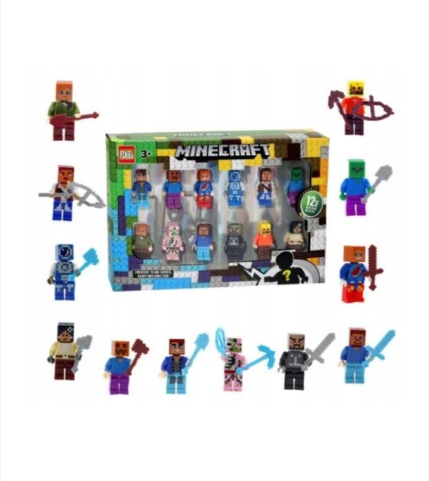 Set Minecraft 12 figurine cu indragitii super eroi precum Steve Zombi,