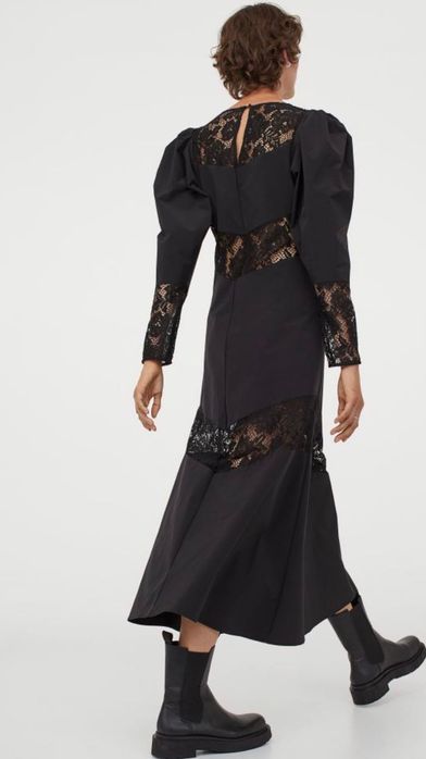 Rochie lunga cu dantela neagra H&M