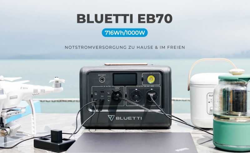 ПРОДАМ Зарядная станция BLUETTI PowerOak EB70 (1000W, 716Wh)