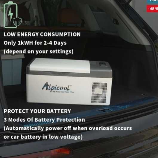 Хладилна чанта Alpicool – 15L компресорен 12/24V 220V